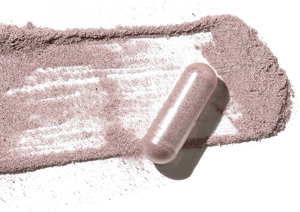 Pill surrounded by pill contents